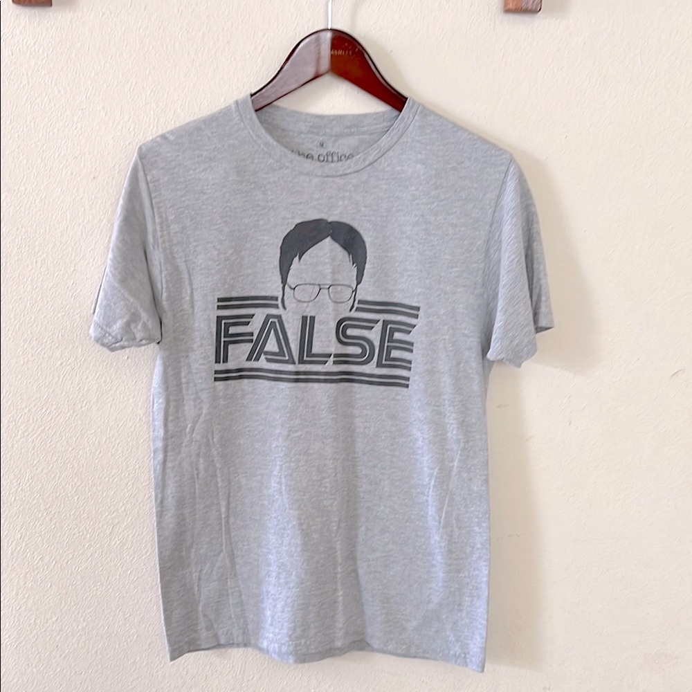 The Office Gray Graphic T-Shirt Dwight Schrute Unisex Sz Medium Ripple Junction